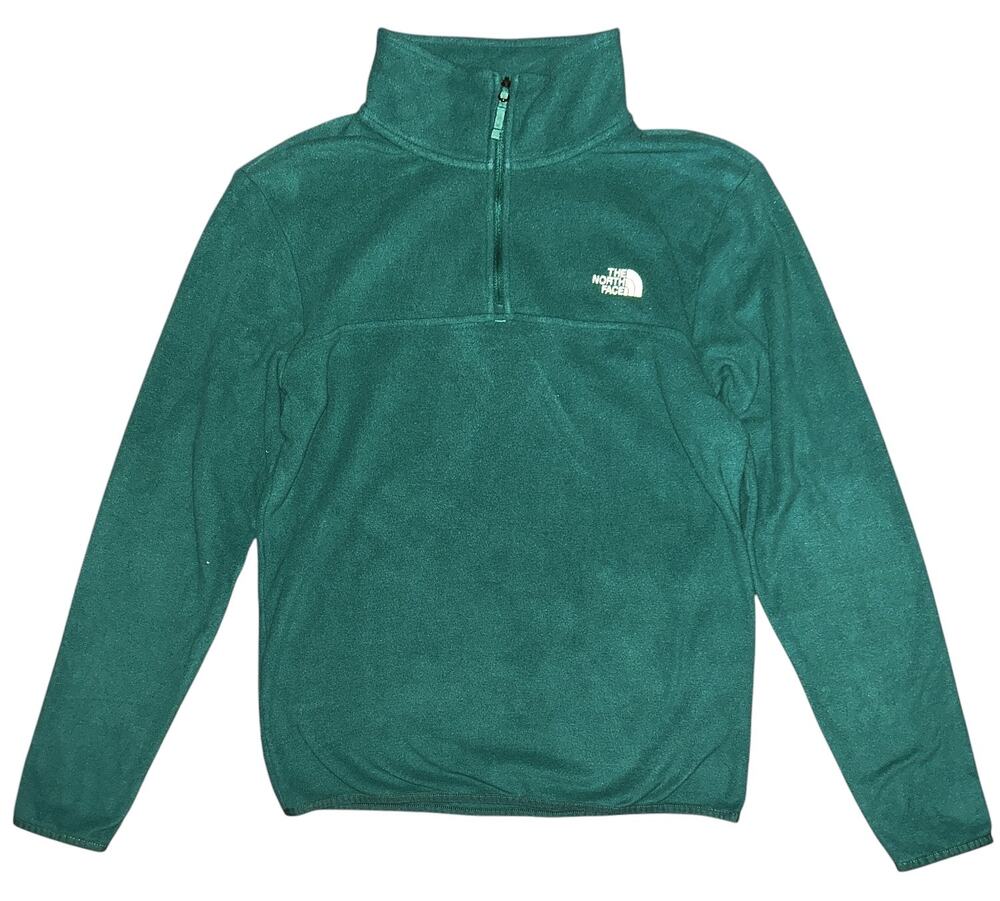 The North Face Fleece 1/4 Zip Long Sleeve Green Pullover Small